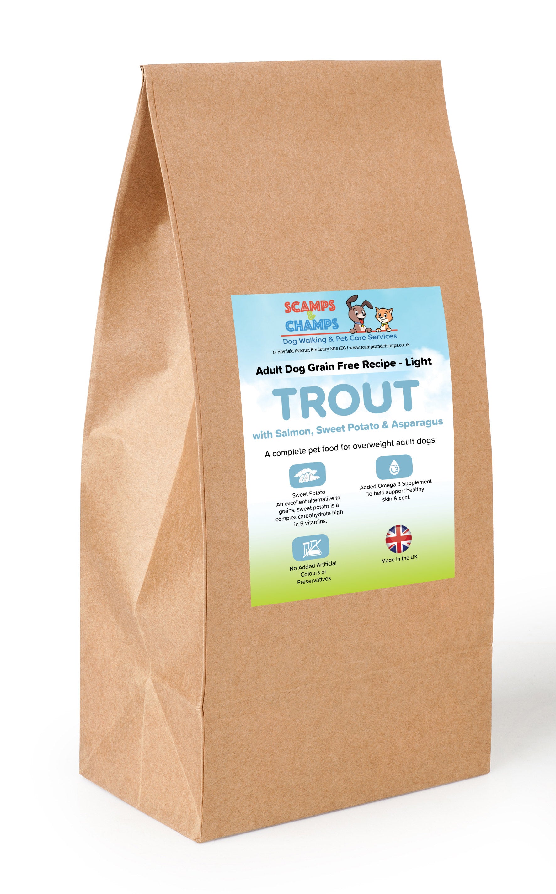 Grain Free Adult Dog Light - Trout with Salmon, Sweet Potato & Asparagus