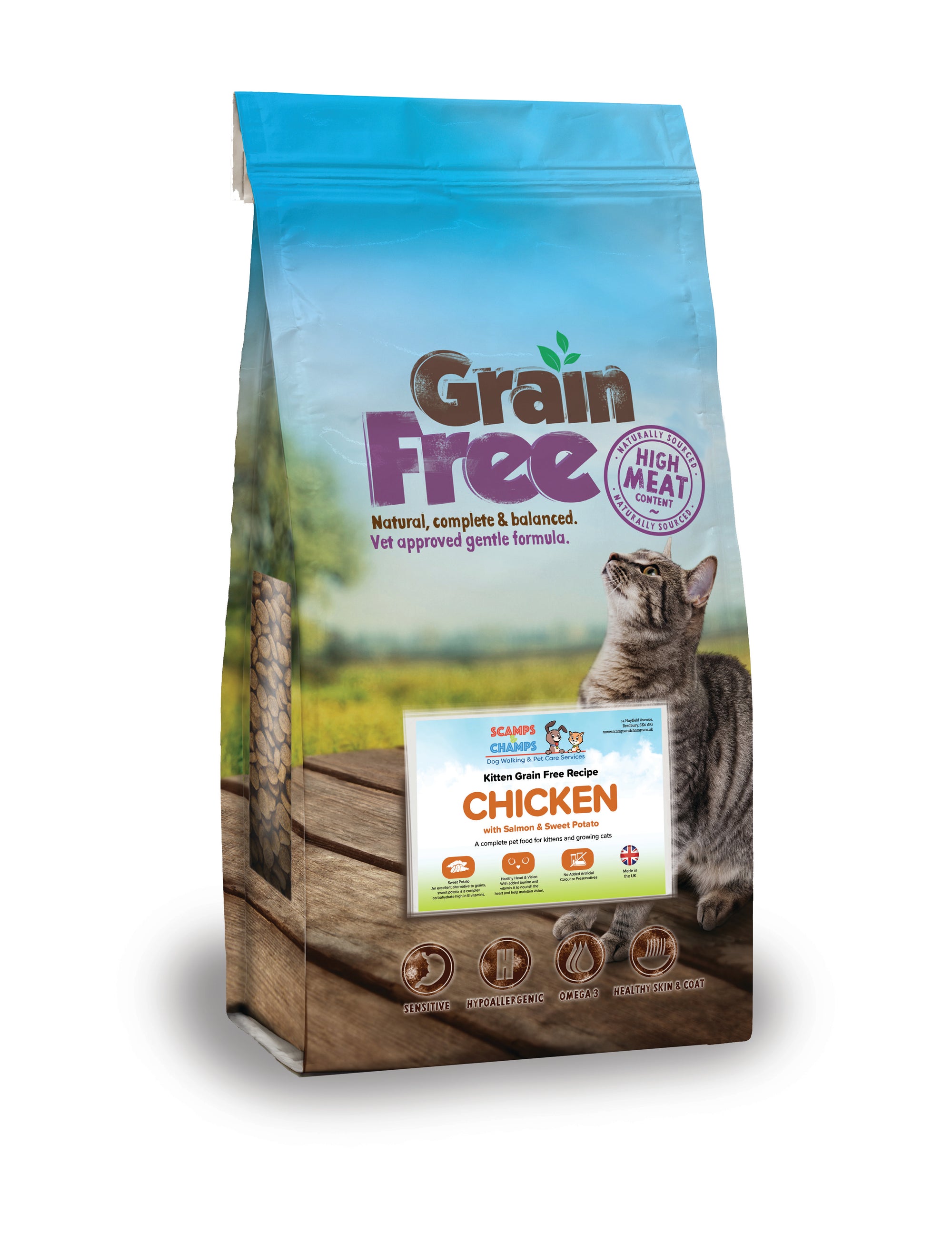 Grain Free Kitten Food - Chicken with salmon and sweet potato