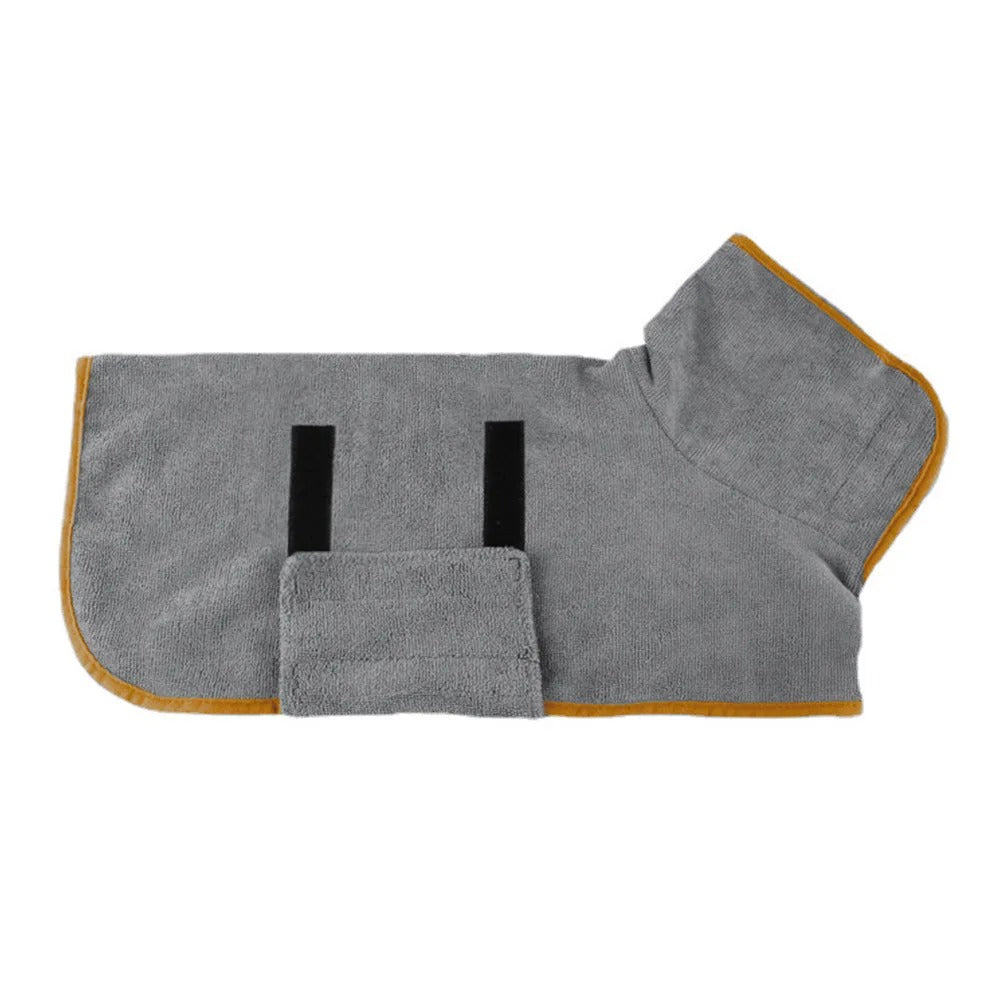 Pet Bathrobe Fast Drying Towel Microfiber Absorbent Soft Bath Robe Adjustable Towel Grooming Coat for Small Medium Large Dog
