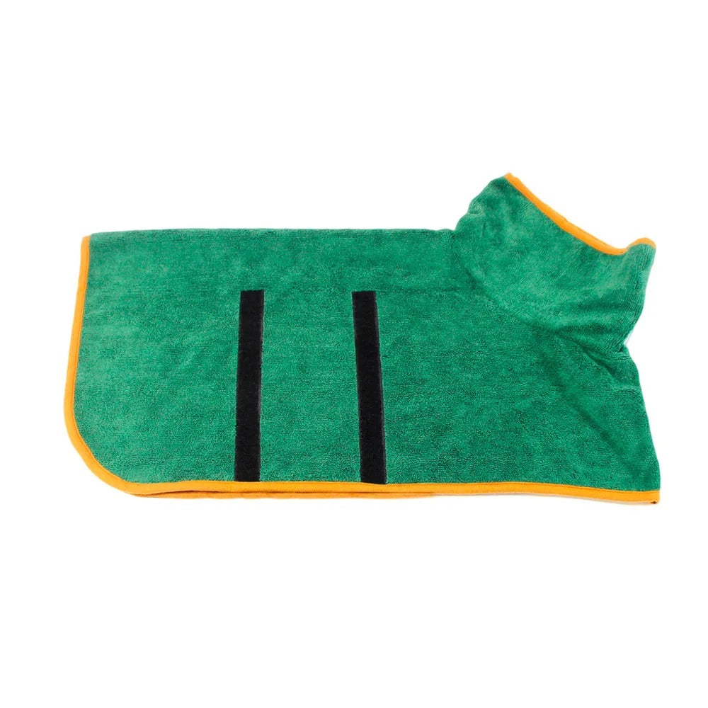 Pet Bathrobe Fast Drying Towel Microfiber Absorbent Soft Bath Robe Adjustable Towel Grooming Coat for Small Medium Large Dog