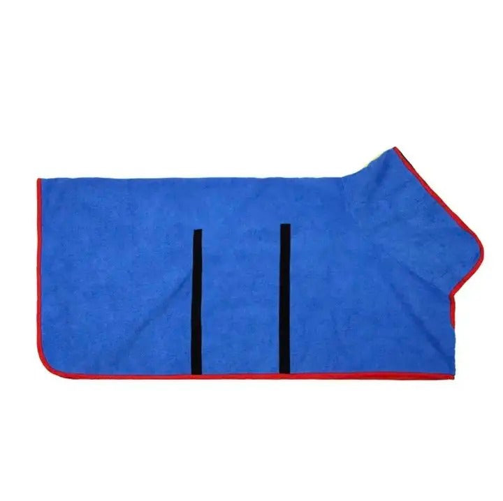 Pet Bathrobe Fast Drying Towel Microfiber Absorbent Soft Bath Robe Adjustable Towel Grooming Coat for Small Medium Large Dog
