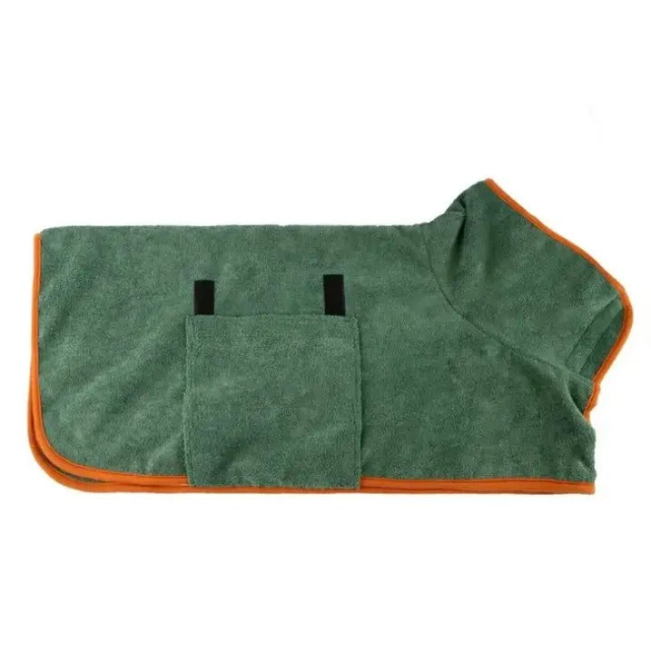 Pet Bathrobe Fast Drying Towel Microfiber Absorbent Soft Bath Robe Adjustable Towel Grooming Coat for Small Medium Large Dog