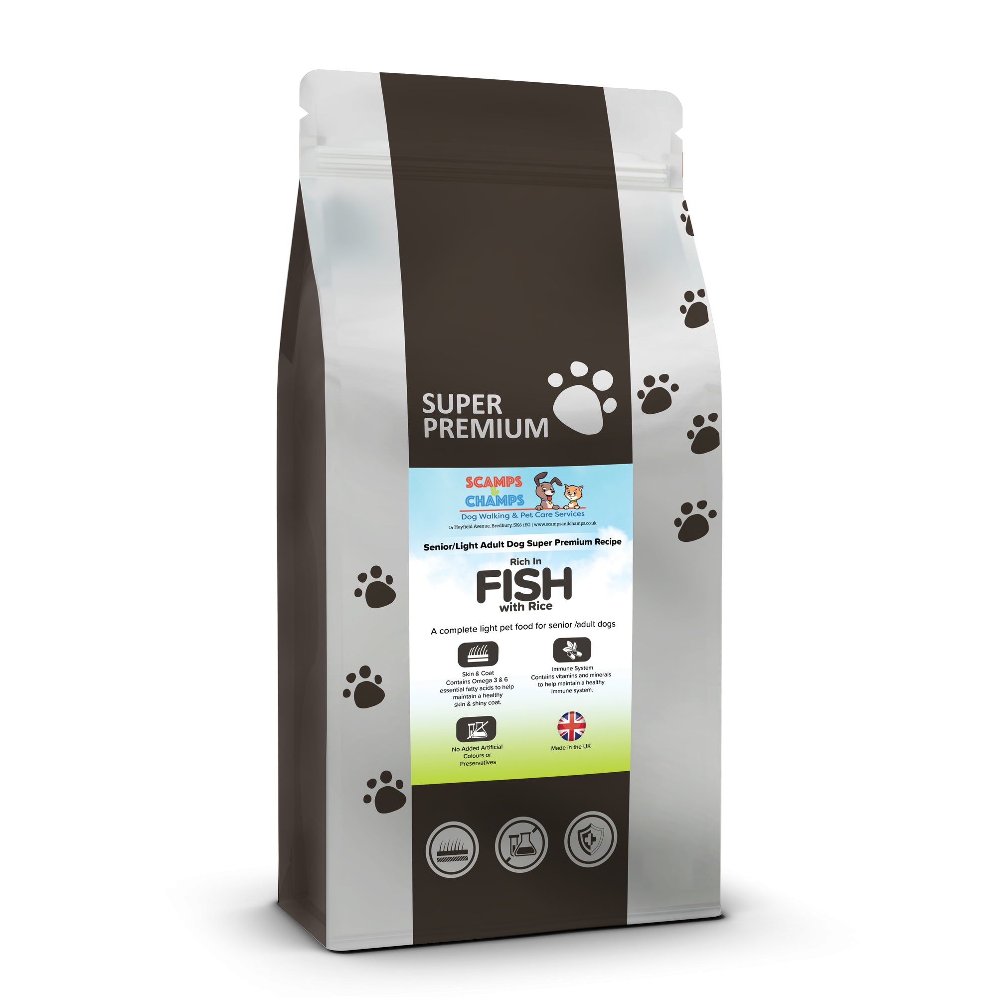Super Premium Adult Senior Light Dog Food Fish With Rice