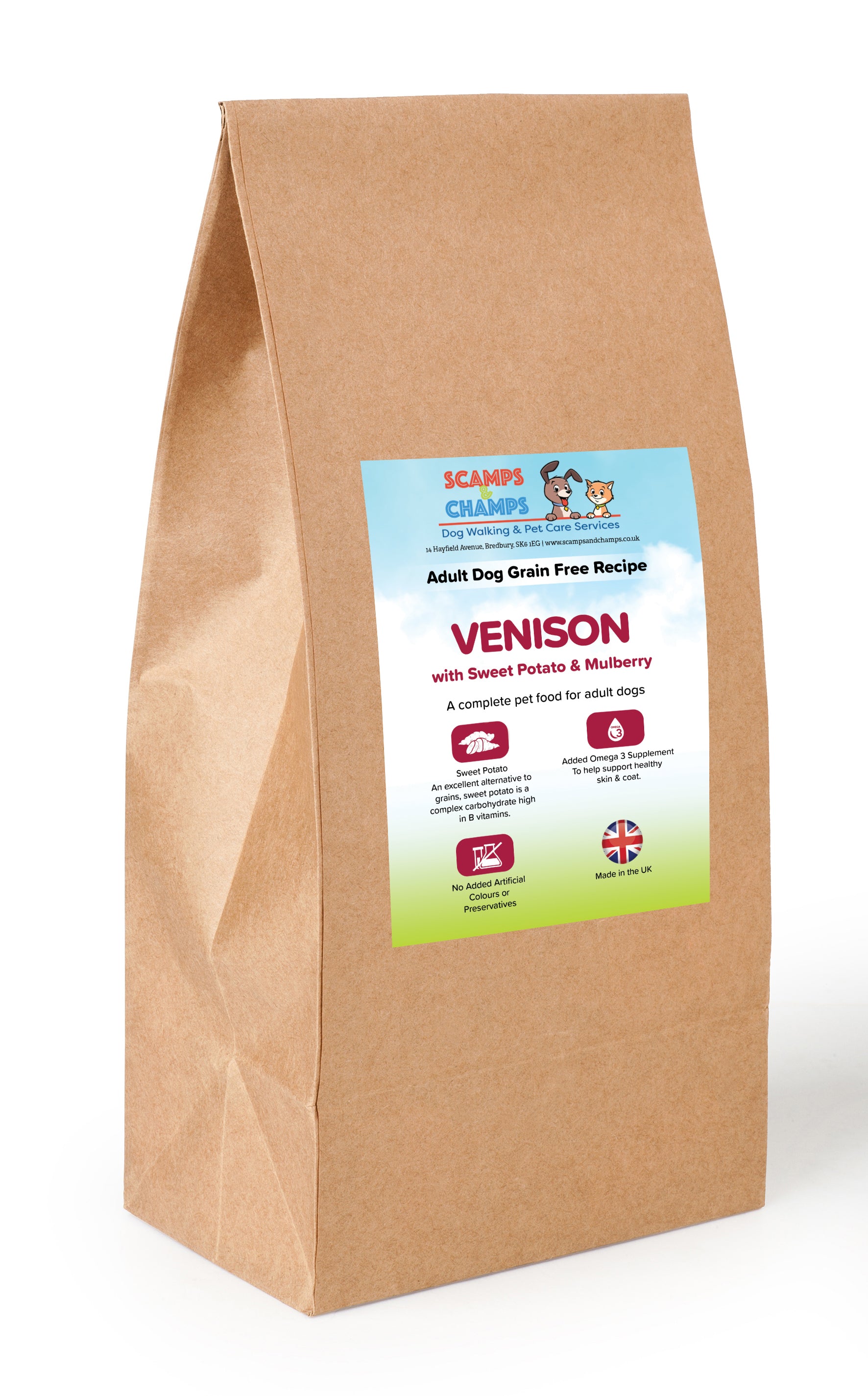 Grain Free Adult Dog Food - Venison with Sweet Potato & Mulberry