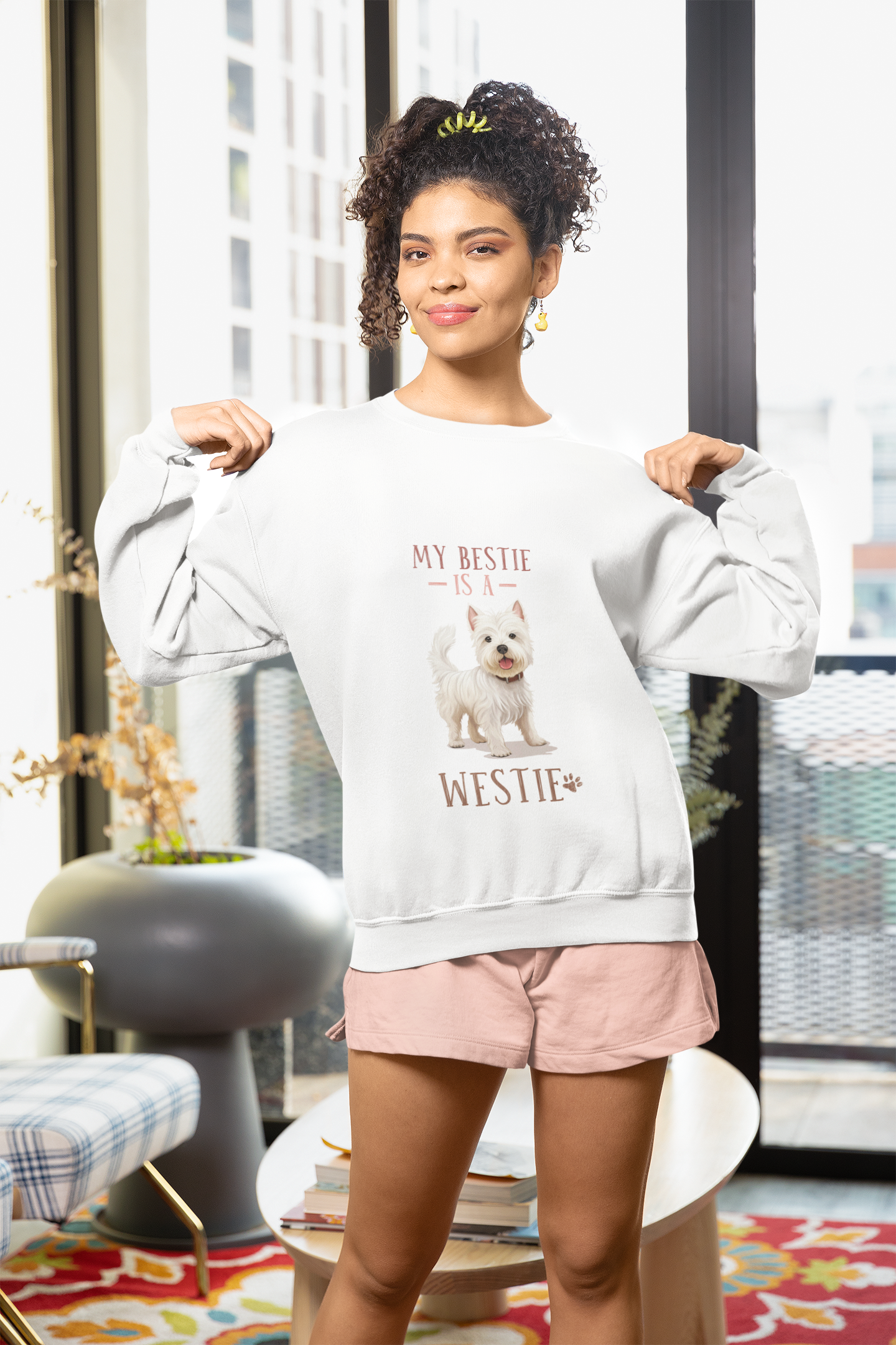 My Bestie Is A Westie AWDis Sweatshirt, Perfect Gift For Westie Lover