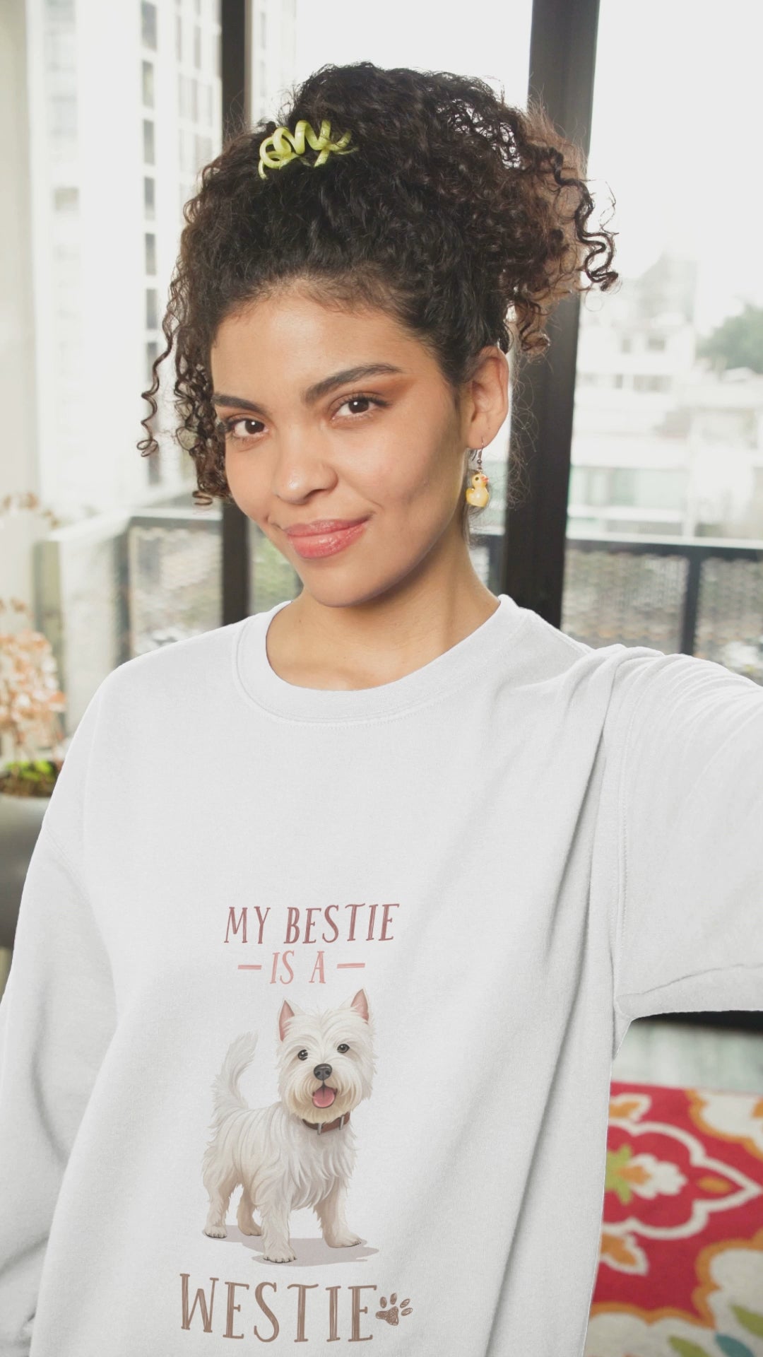 My Bestie Is A Westie AWDis Sweatshirt, Perfect Gift For Westie Lover